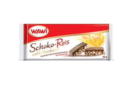 Wawi Schoko-Reis Riegel 40g.